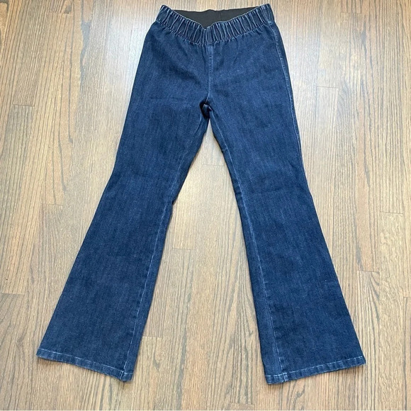 SOFT SURROUNDINGS Straight Leg Pull On Blue Denim Jeans  XS Petite Style 34954 - Picture 1 of 6